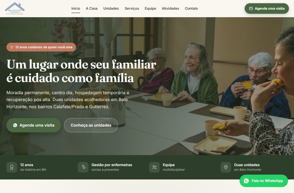 Site de Residencial para idosos — Recanto Melhor Idade